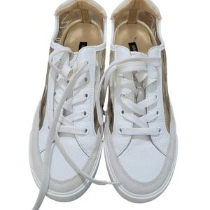 Karl Lagerfeld Paris Ryley Women's sneakers in white and clear vinyl. 